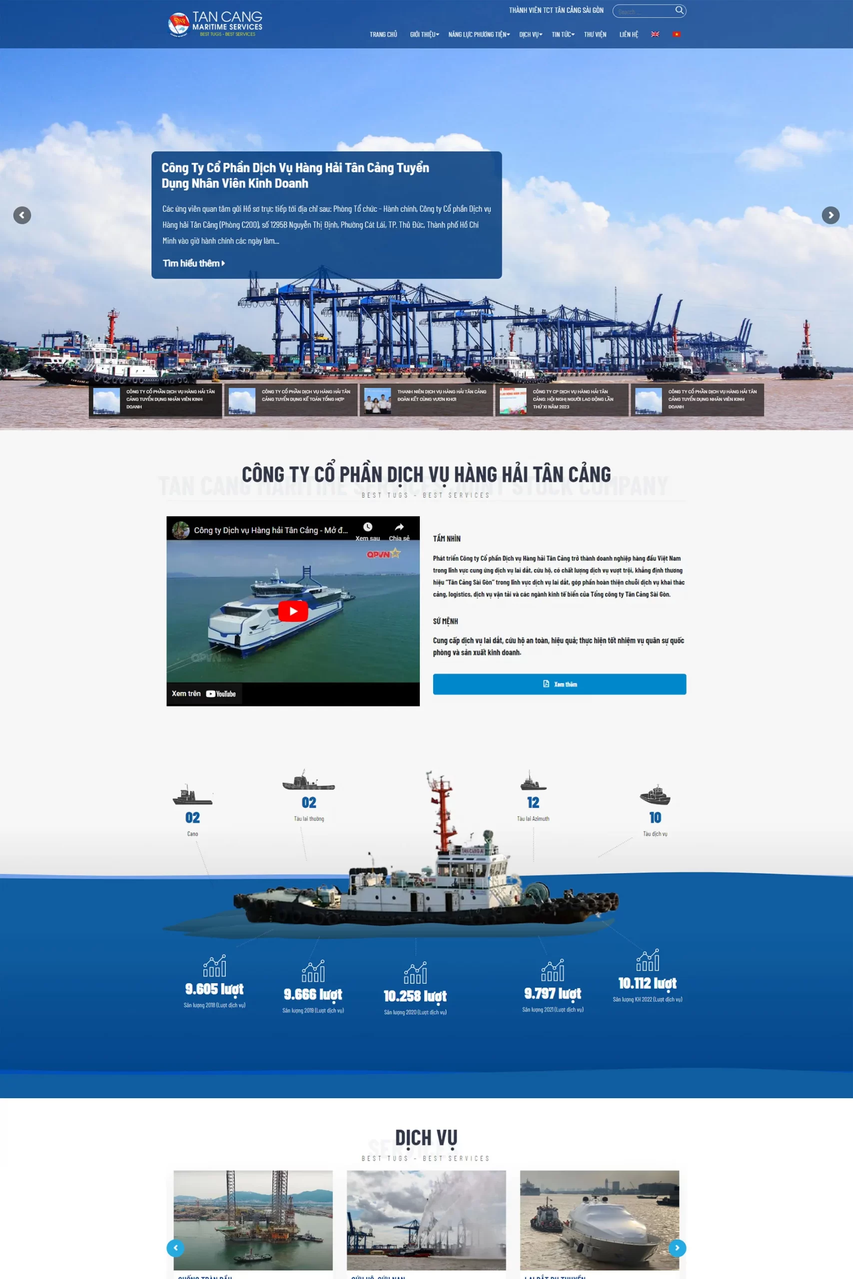 Thiết kế website logistic dịch vụ hàng hải
