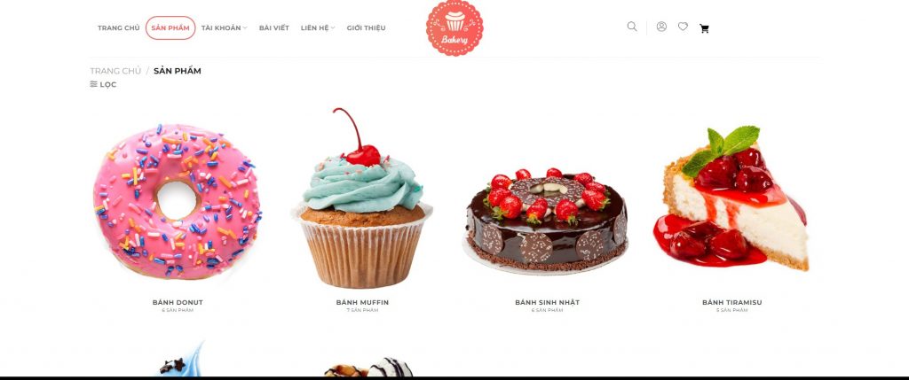 thiết kế website tiệm bánh ngọt 