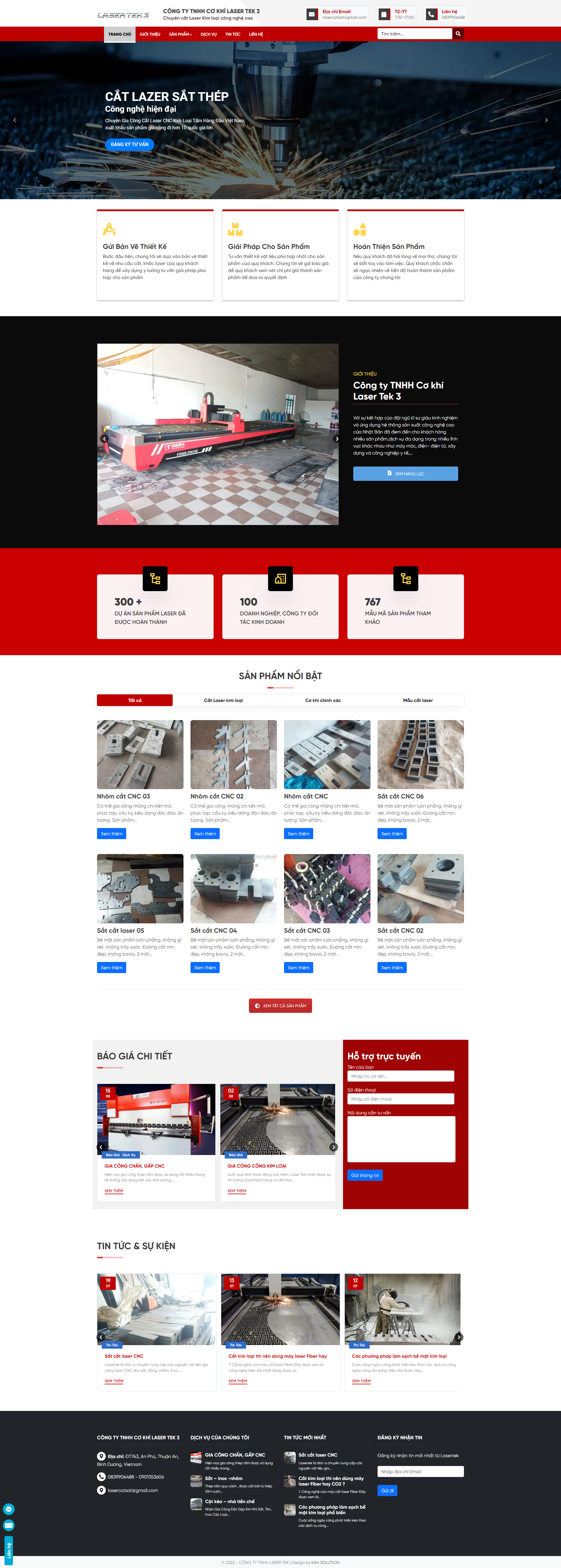 Thiết kế website cơ khí