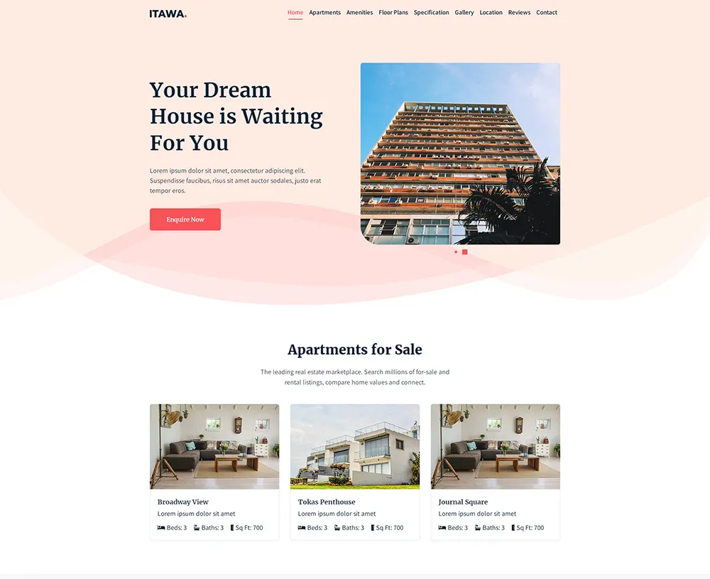 Cấu trúc layout website bất động sản