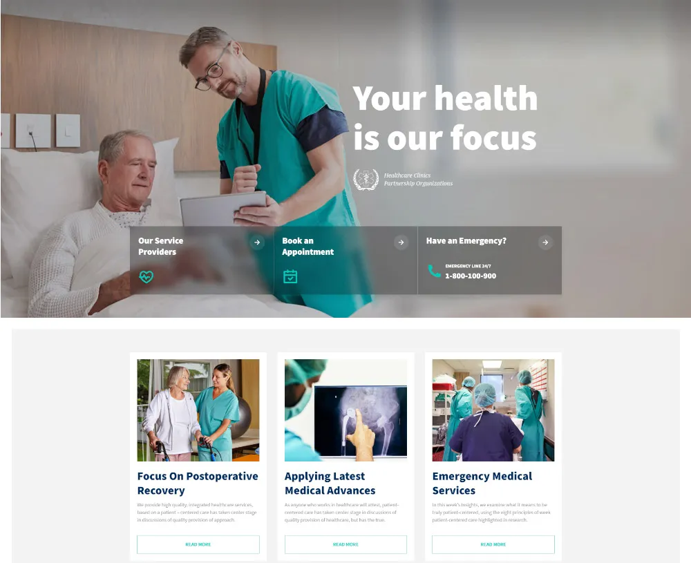 Thiết kế webite bệnh viện,web phòng khám hiện đại